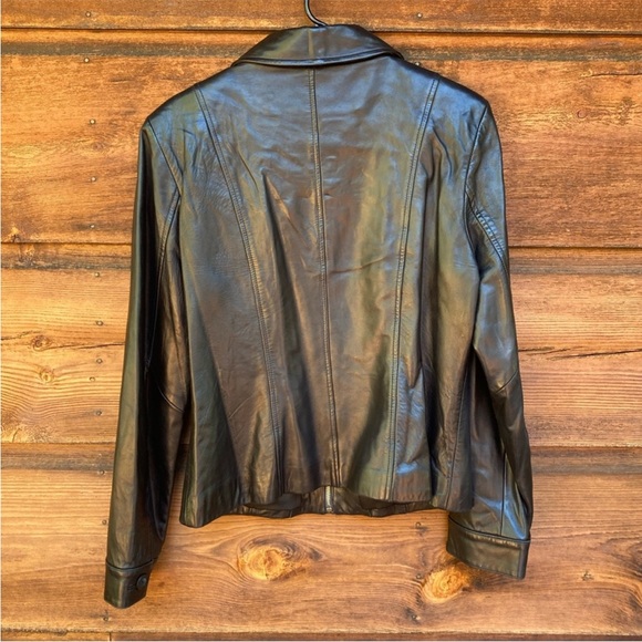 Vakko Elements Designer Vintage Black Leather Jacket - Picture 2 of 14